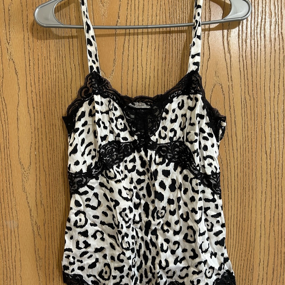 Leopard Print Lace Trim Cami